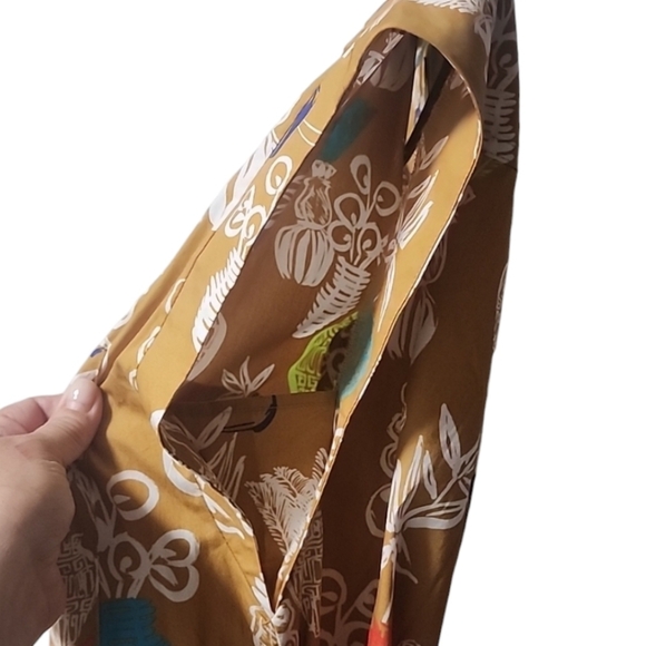 MAEVE ANTHROPOLOGIE Toni Tunic Shirt Dress M Button Down Tropical Tiki Neon - Picture 13 of 16